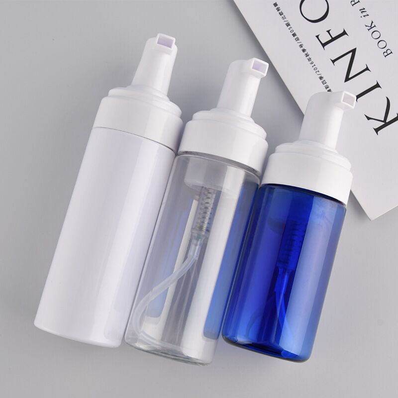 custom 80ml 100ml 150ml round PET foaming pump facial cleansing bottle - 图片 3